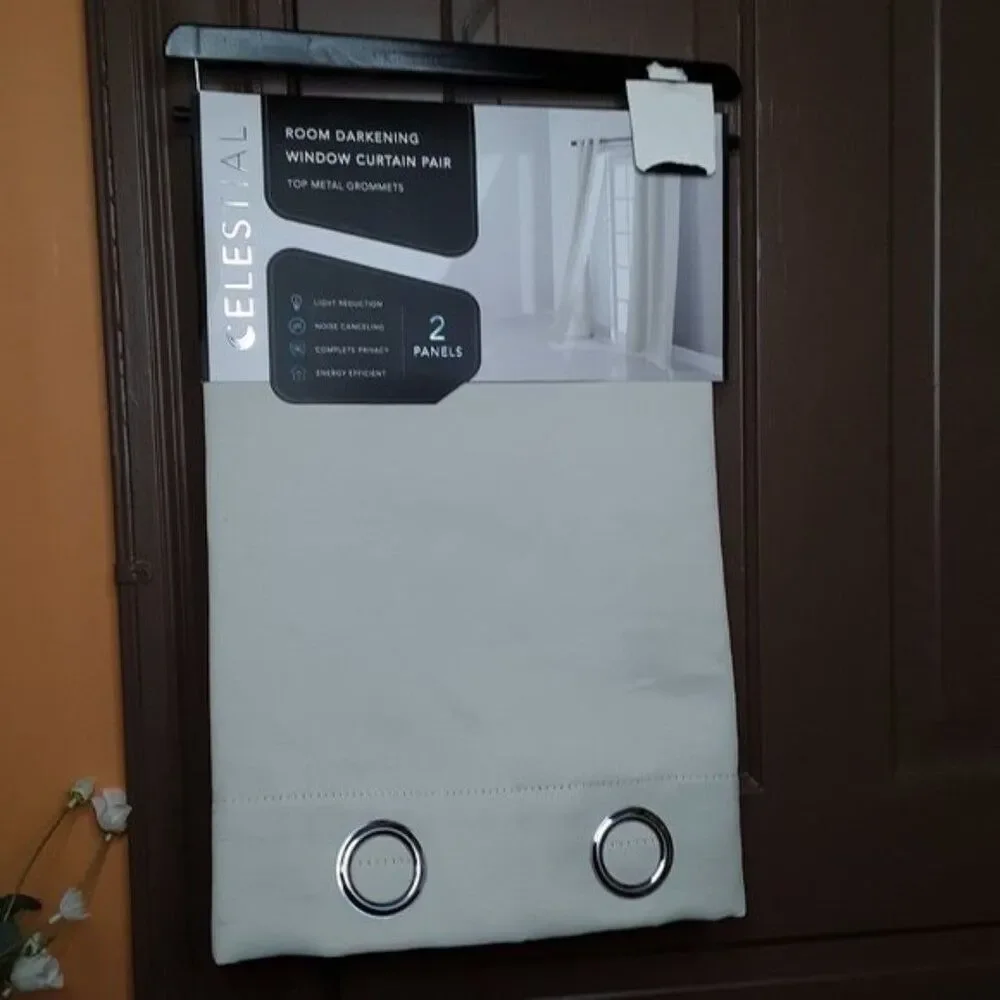Celestial 2 Panels Room Darkening 4in1 Technology Off White Curtains